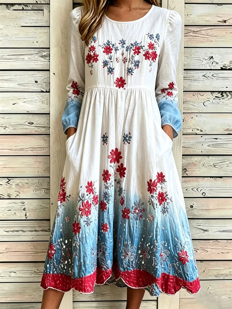 Women'S Casual American Independence Day Print Art Casual Dress