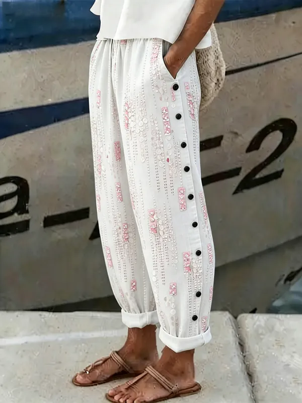 Women's floral printed casual pants
