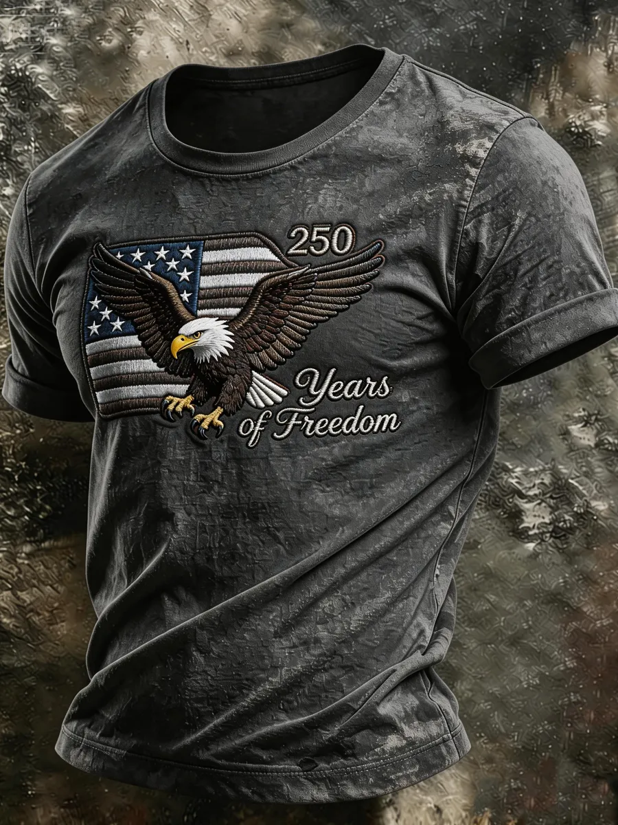 Men's 250th Anniversary Crew Neck Short-Sleeve Printed T-Shirt