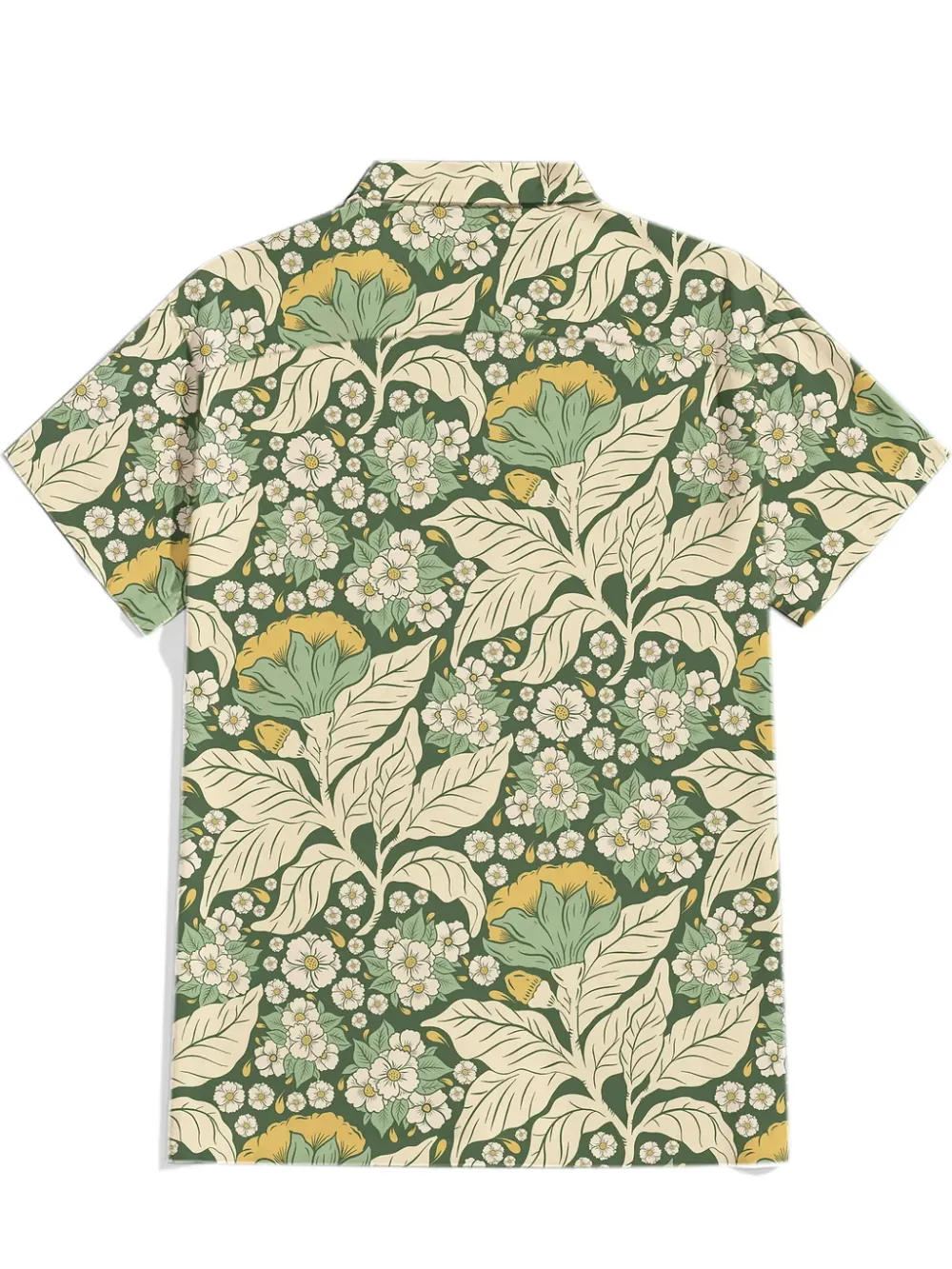 Floral Garden - 100% Cotton Cuban Collar Shirt