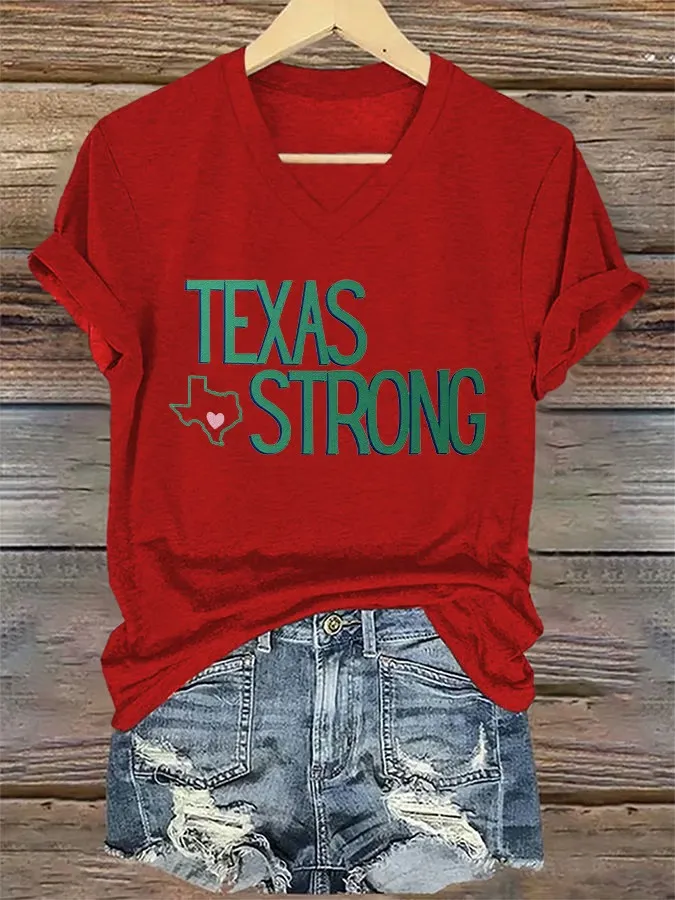 Women's Retro Texas Mystic Strong Print T-Shirt