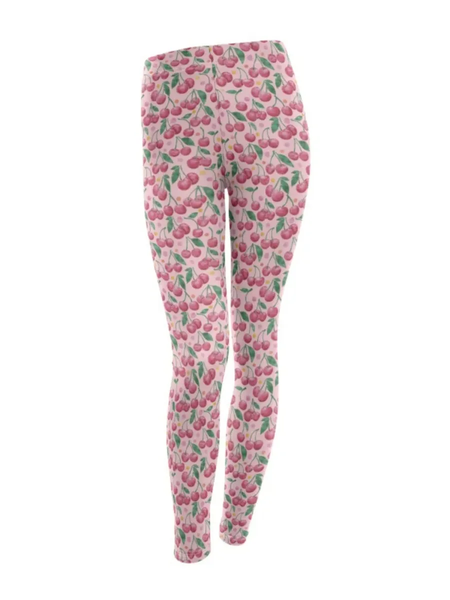 Cherry Printed Casual Leggings