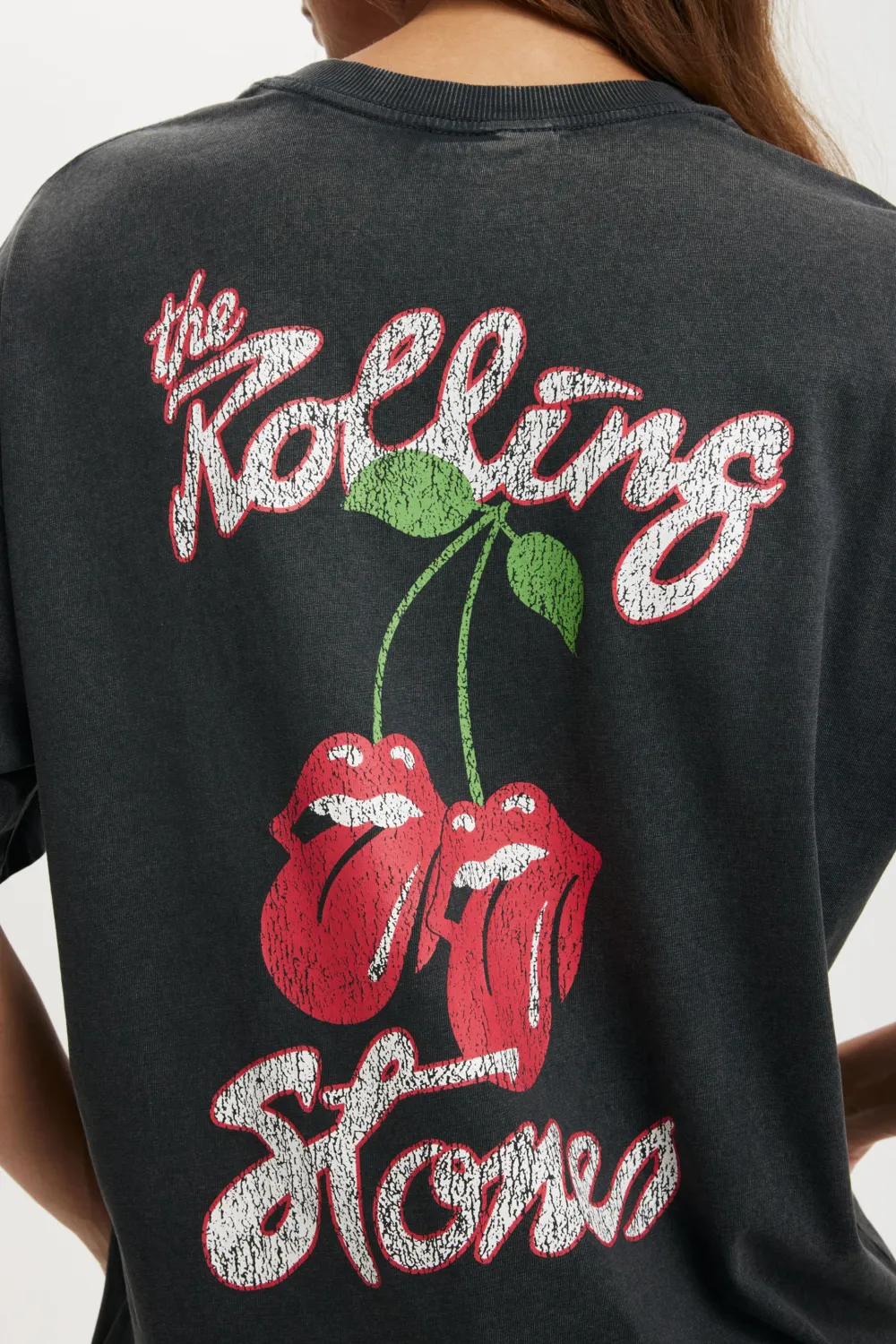 Rolling Stones Back Printing Washed T-Shirts