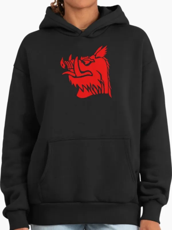 Red Boar Head Graphic Hoodie