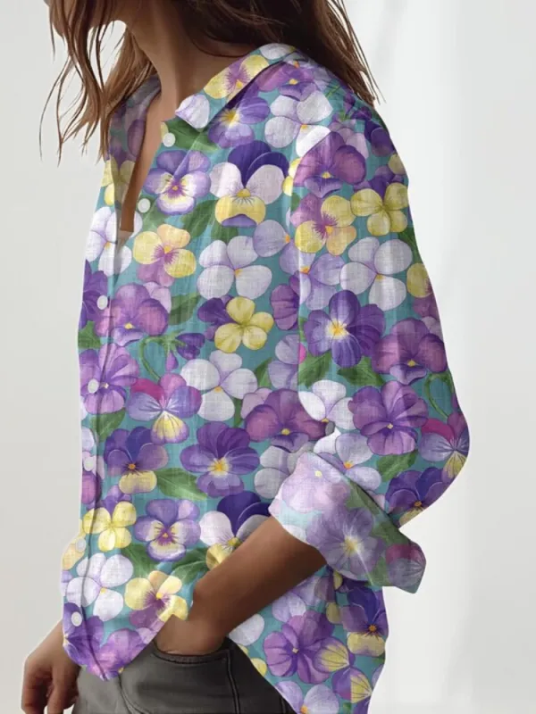 Flower Print Button Up Shirt