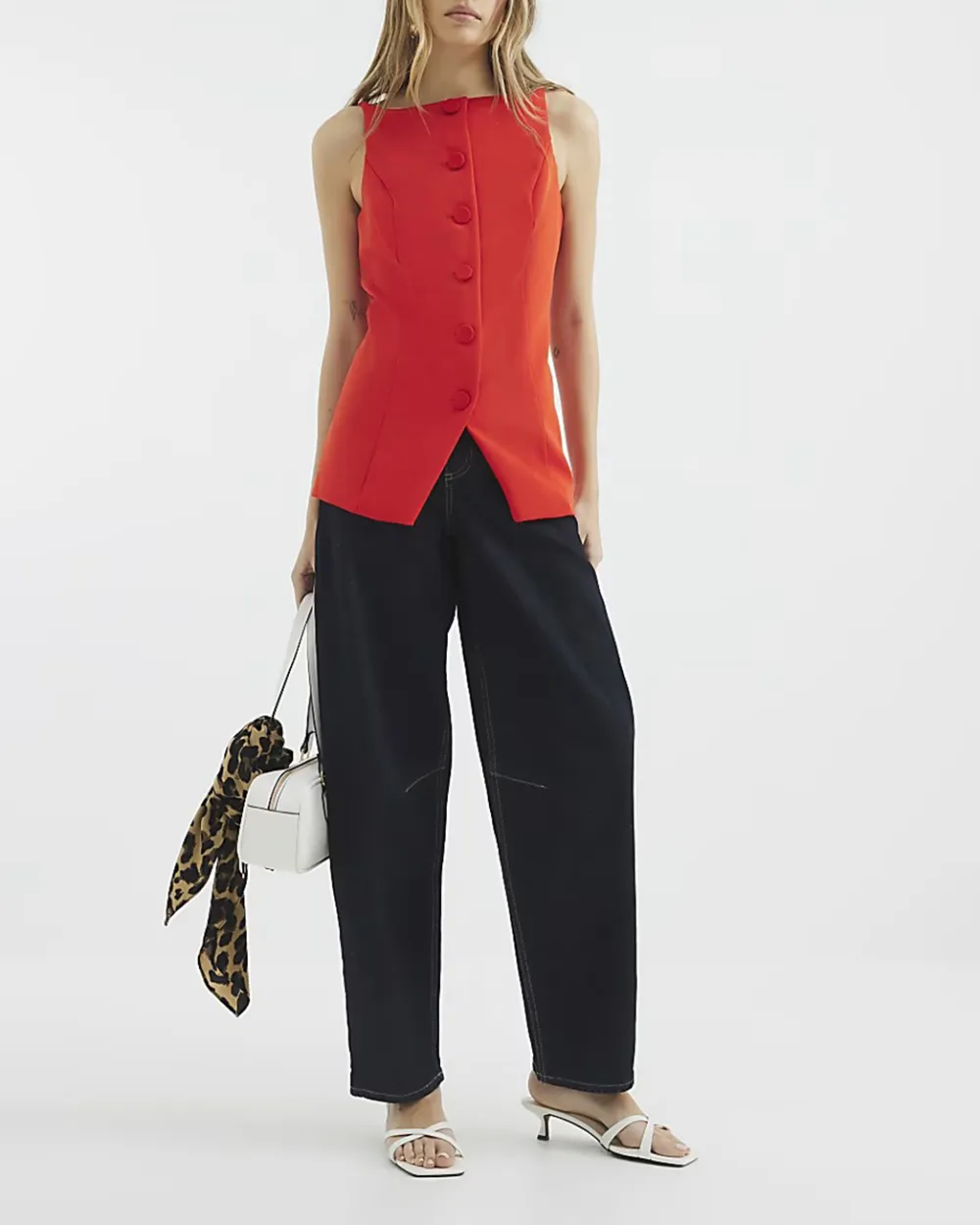 Business Casual Women's Sleeveless Split Hem Tops