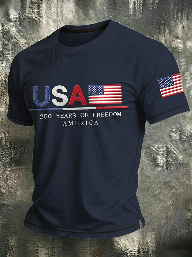 250Th Anniversary Embroidered Printed Round Neck T-Shirt In The United States