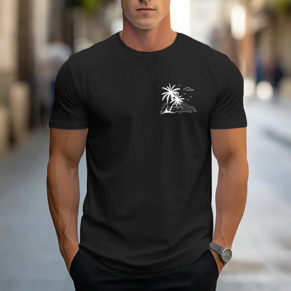 Retro Palm Tree Scene Graphic T-Shirt