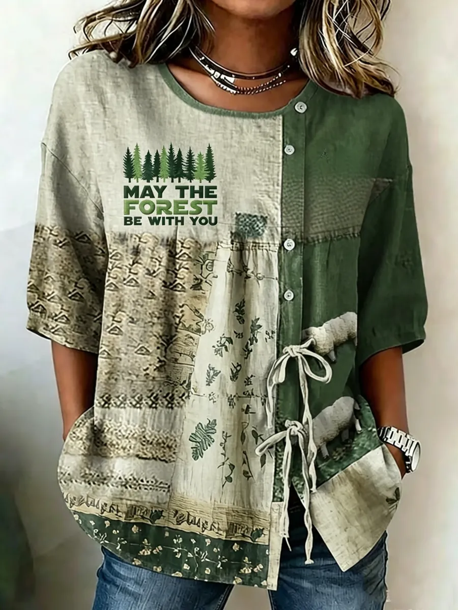 Women's May the Forest Be with You Printed T-shirt