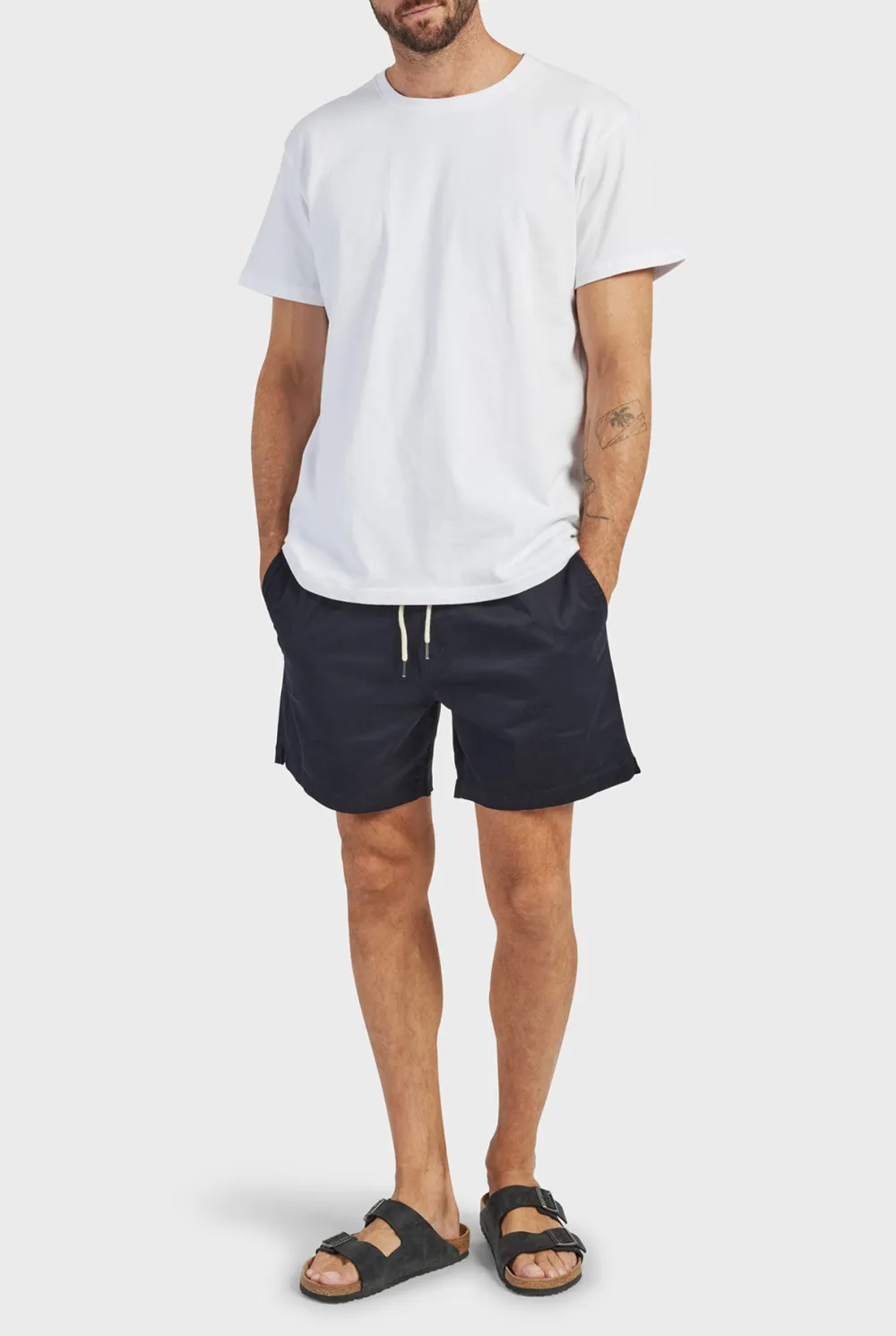Black Cotton Drawstring Shorts