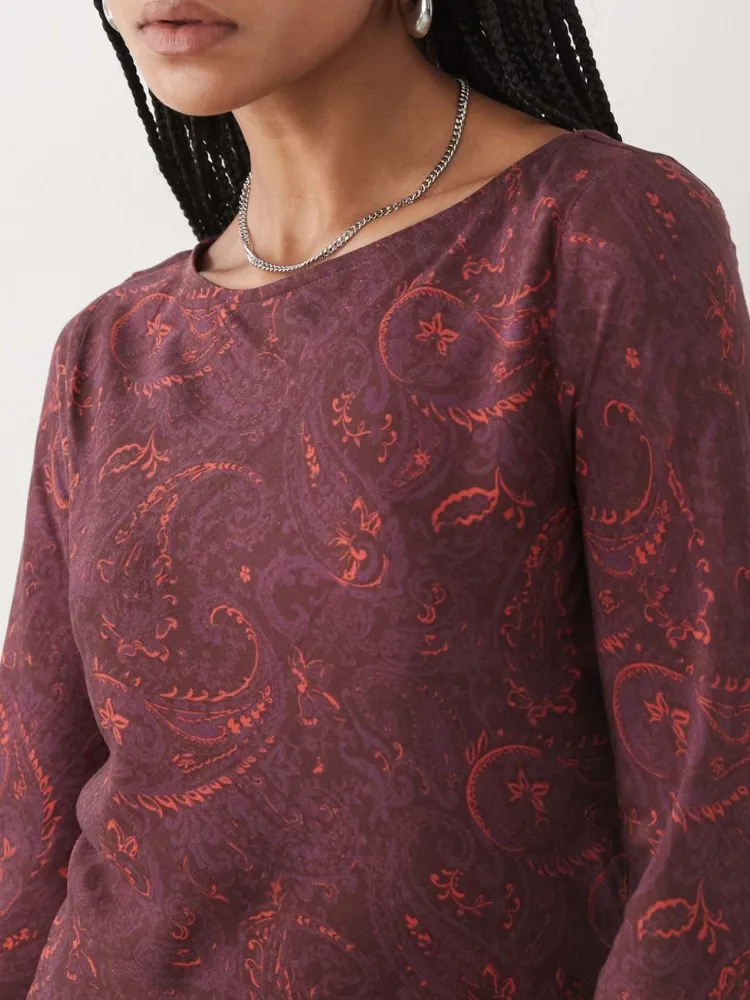 Casual Floral Boat Neck Dress