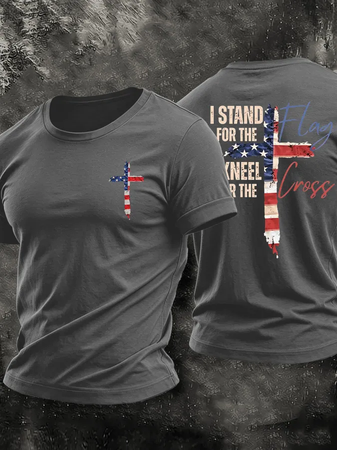 Men'S American Faith Flag Printed Casual T-Shirt