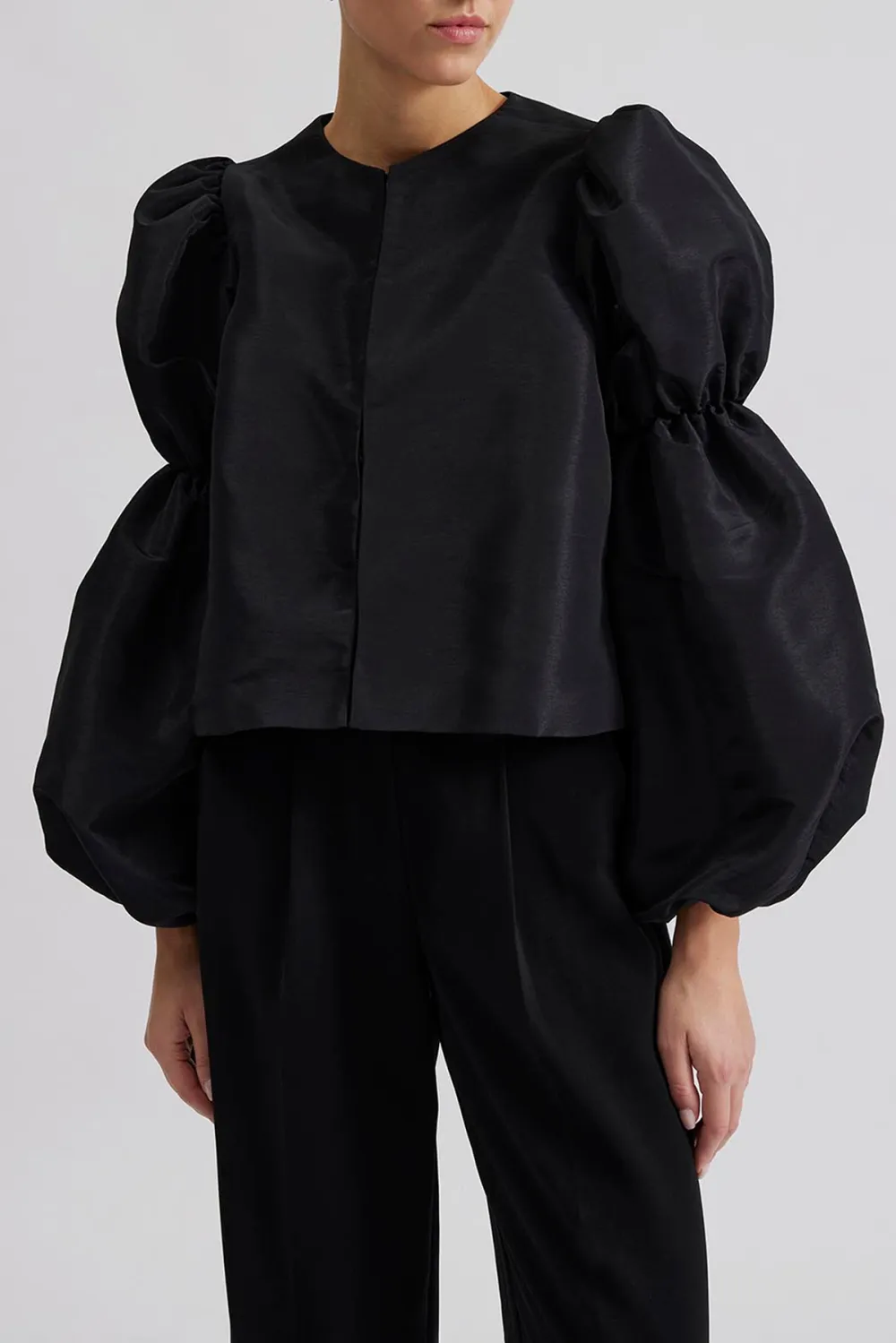 Long Sleeve Pouf Sleeve Blouse