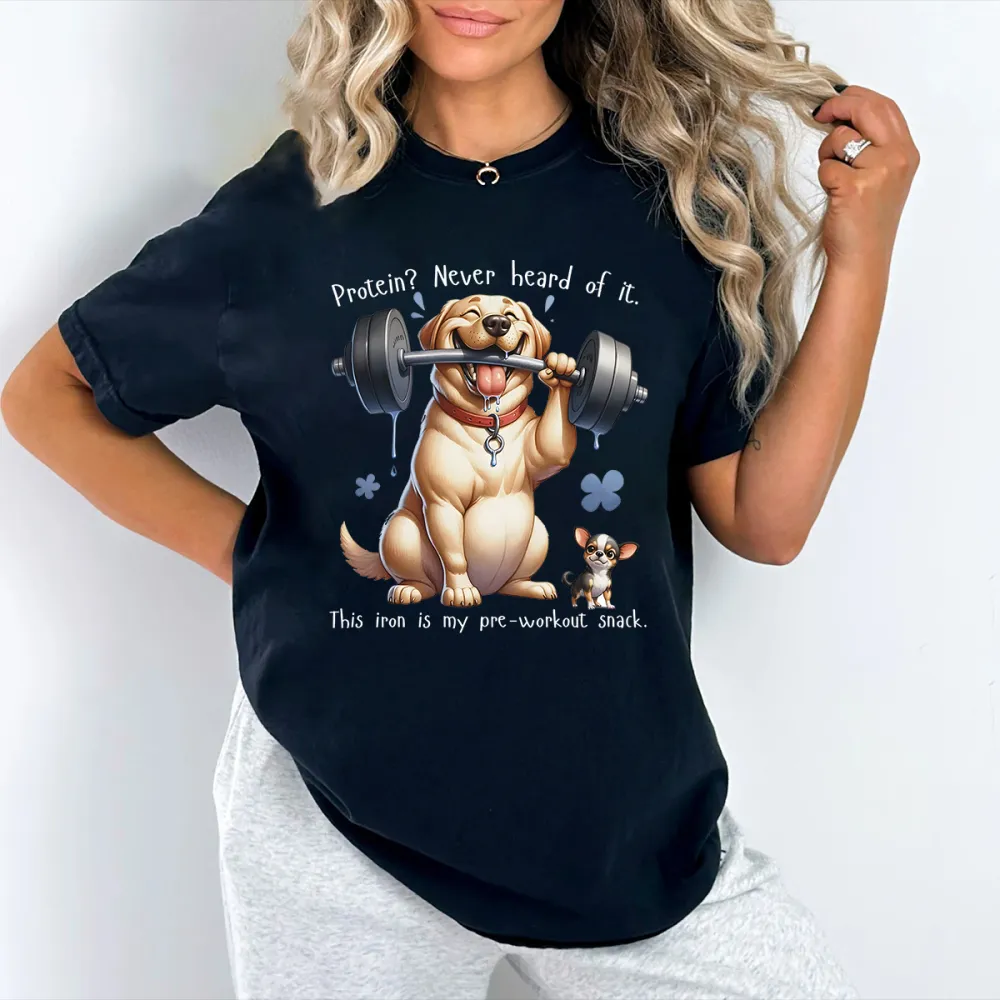 Fitness Dog Print Workout T-Shirt