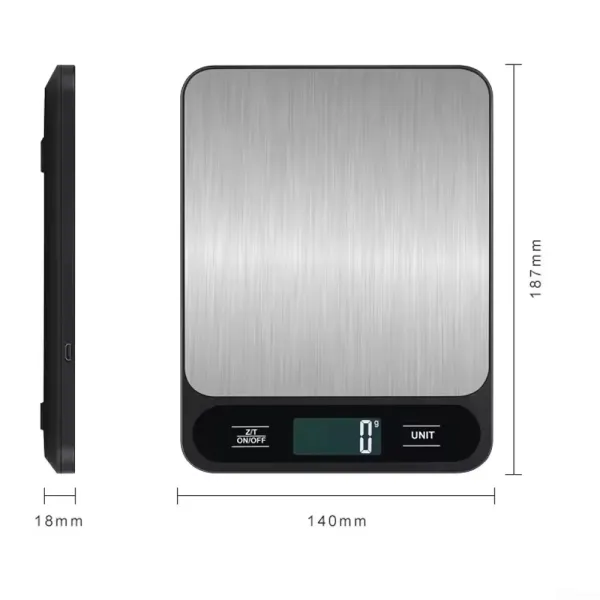 Stainless Steel Digital Kitchen Scale With LCD Display, Made Of Stainless Steel