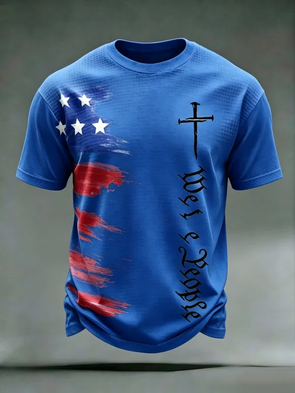 Men'S Casual American 1776-2026 Anniversary Celebration Commemorative Printed Short Sleeved T-Shirt