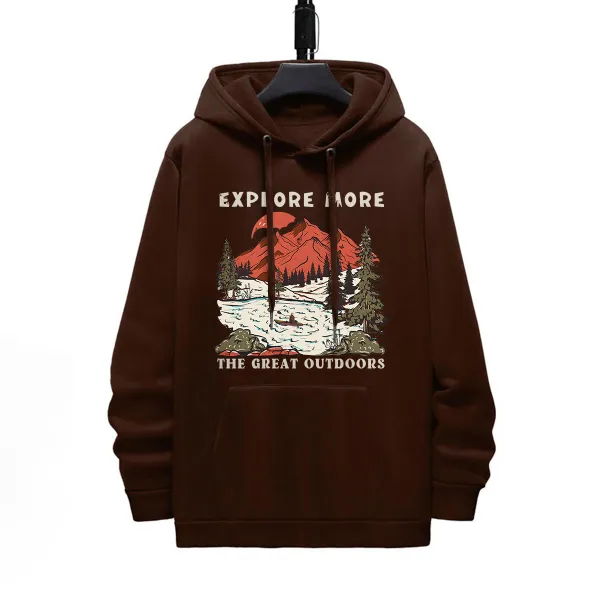 EXPLORE MORE PATTERN PRINTED HOODIE