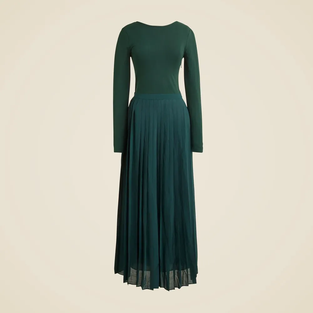 Pleated Ballet Dresses in Stretch Cotton-Blend