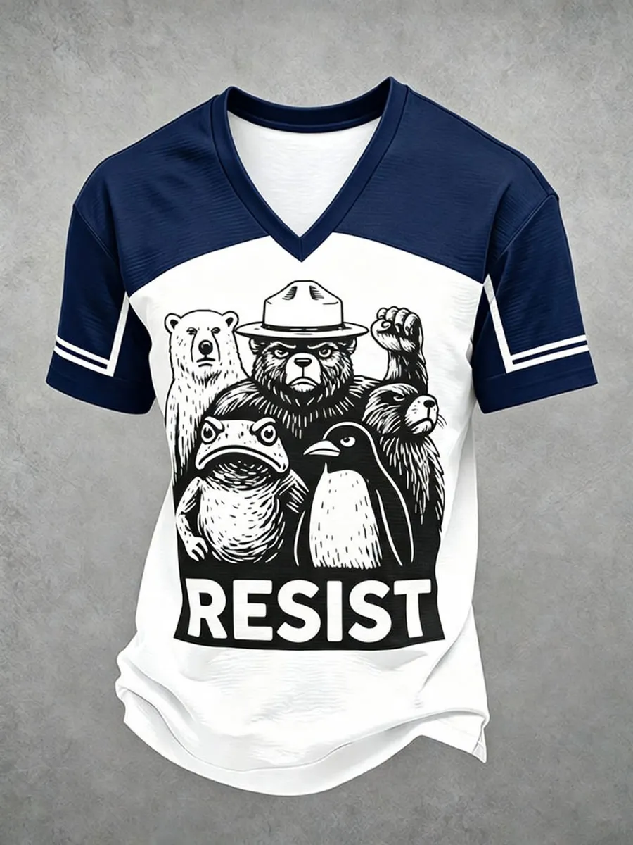 Men'S Resist Bear Print Shirt