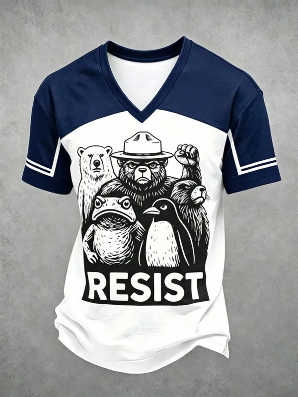 Men'S Resist Bear Print Shirt
