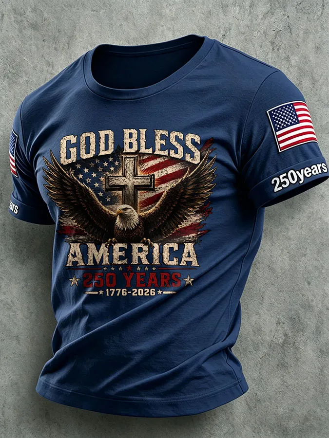 Men'S America Flag Printed Casual T-Shirt