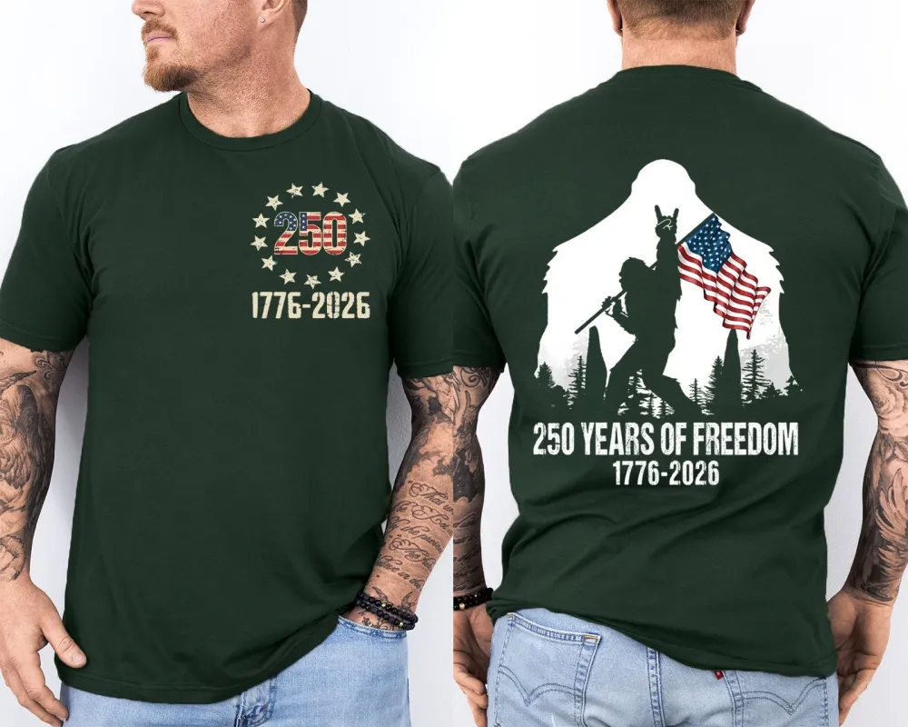 Men'S Casual American 1776-2026 Anniversary Printed Short Sleeved T-Shirt