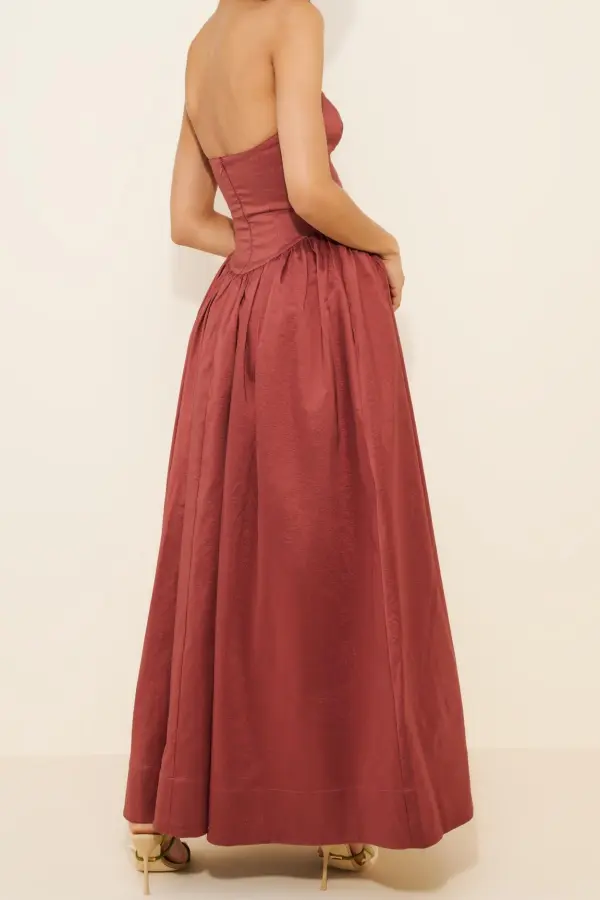 Feminine Strapless Maxi Dresses