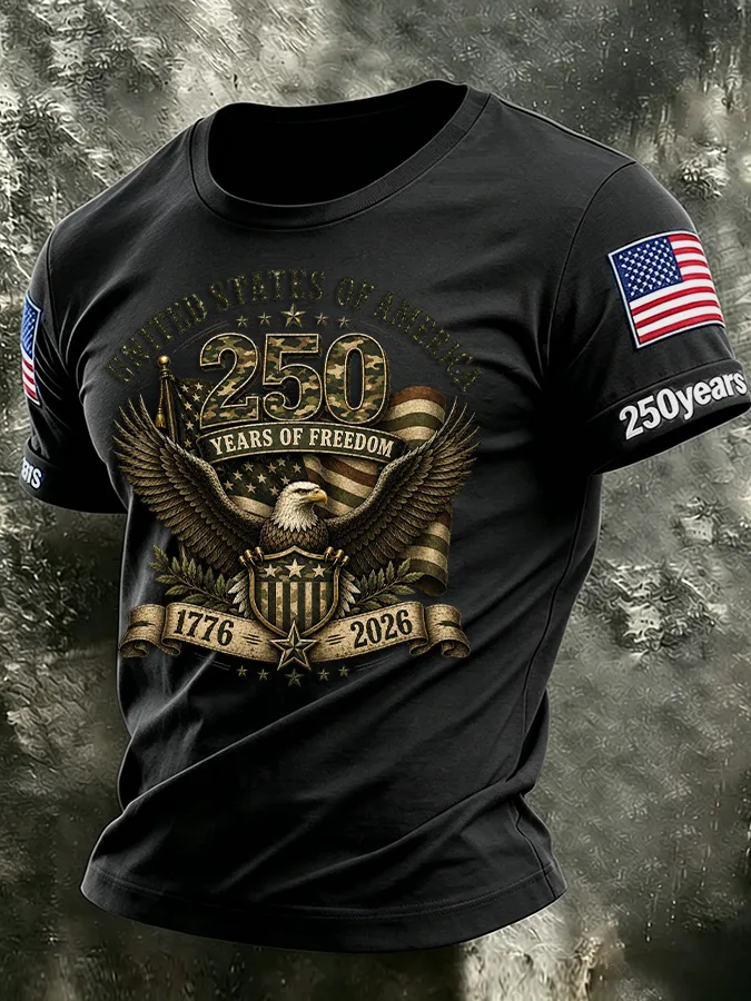 Men'S America Flag Printed Casual T-Shirt