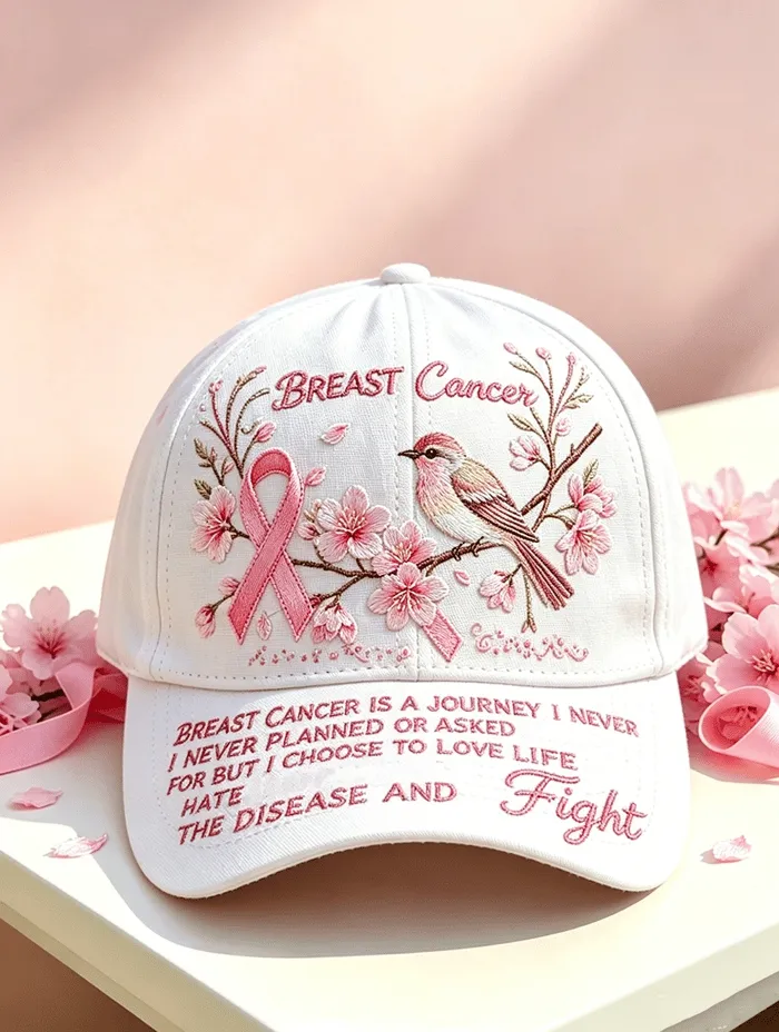 Women'S Casual Breast Cancer Awareness Printing Hat