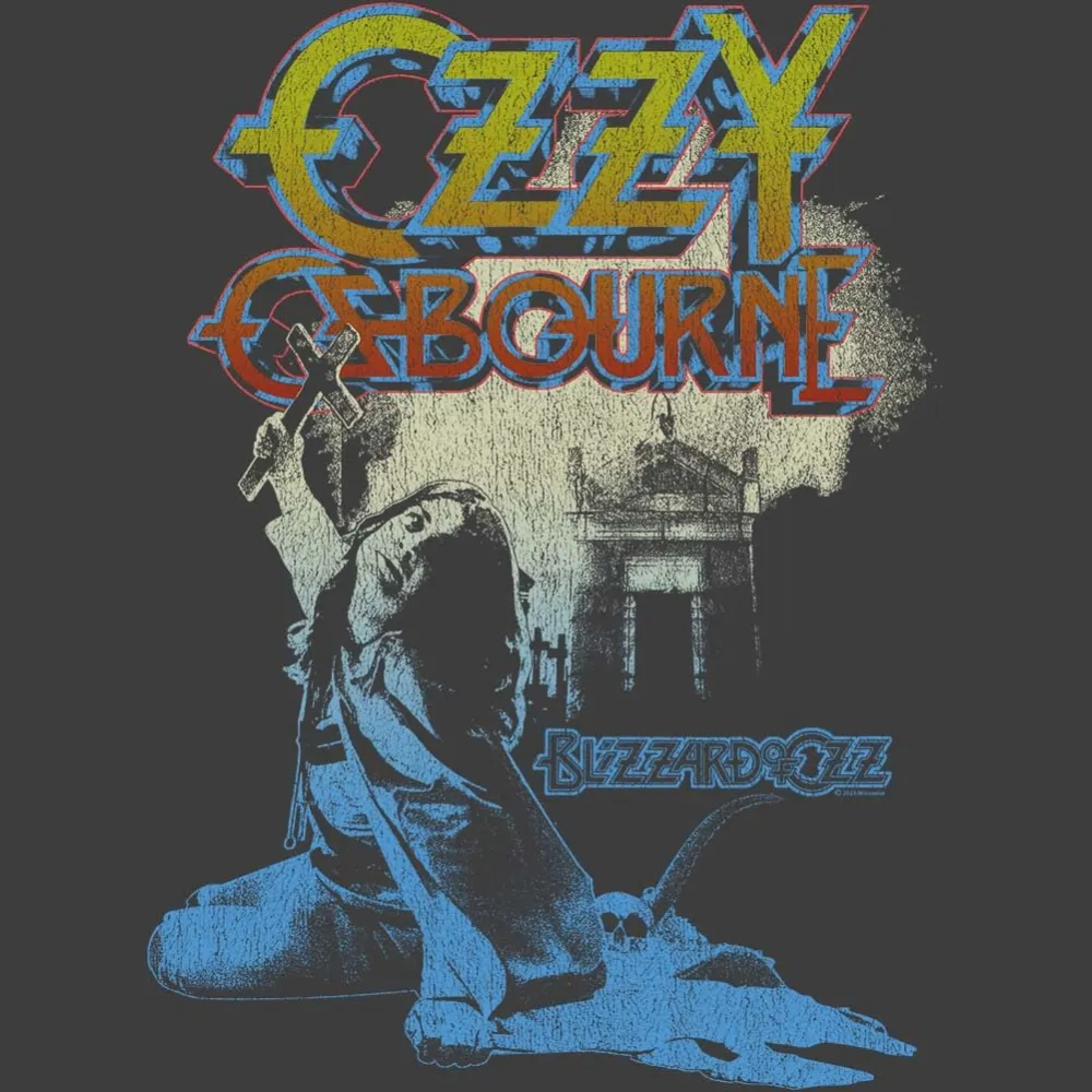 Ozzy Osbourne Blizzard Ozz Mens Short Sleeve T Shirt Classic Rock Vintage Style Rock Graphic Tees