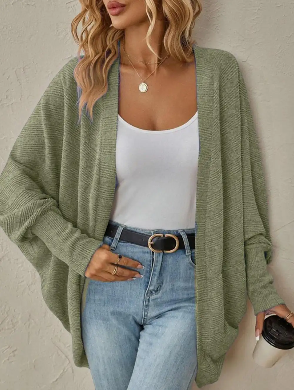 Mid Length Knitted Cardigan