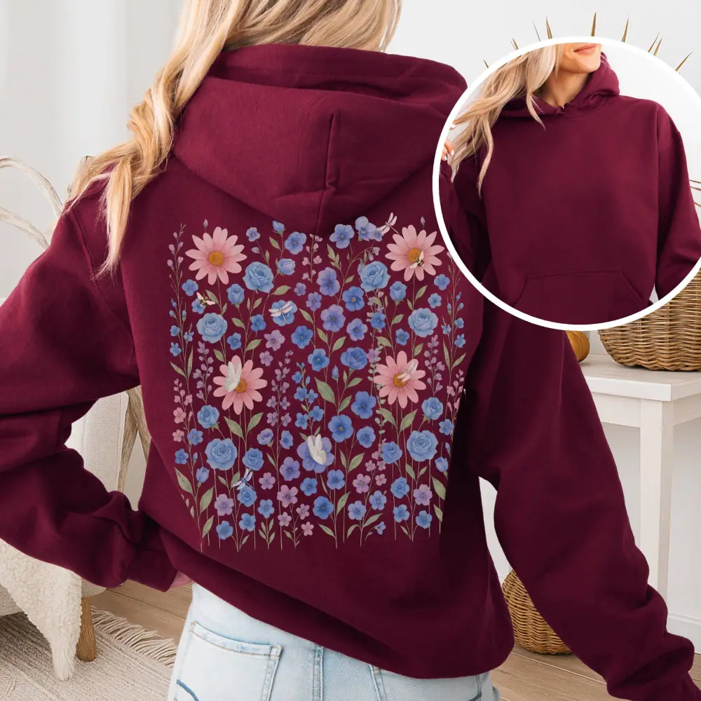 Blue Wildflower Hoodie