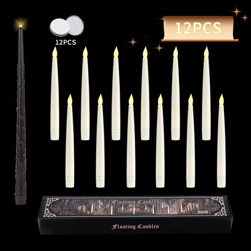 Flameless Candles with Magic Wand Remote for Halloween Decor