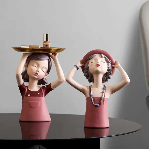 Girl With Tray Sculpture