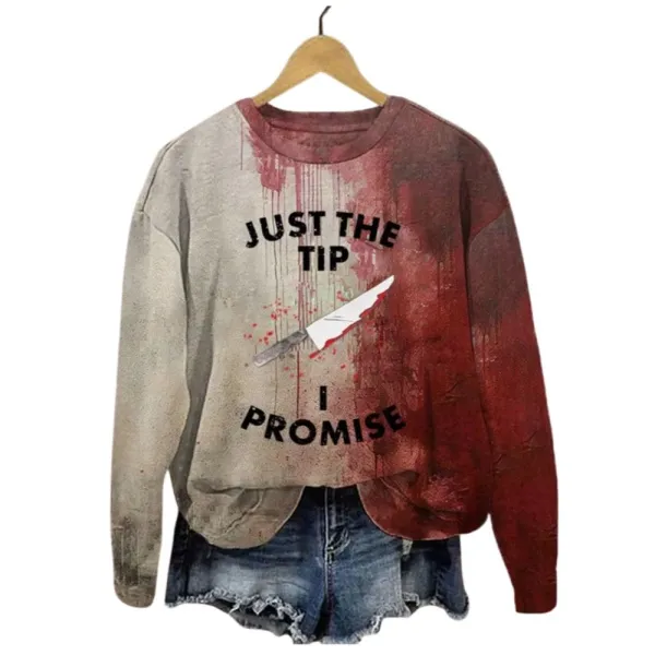 2025 Halloween Just a Reminder Bloody Printed Sweatshirt