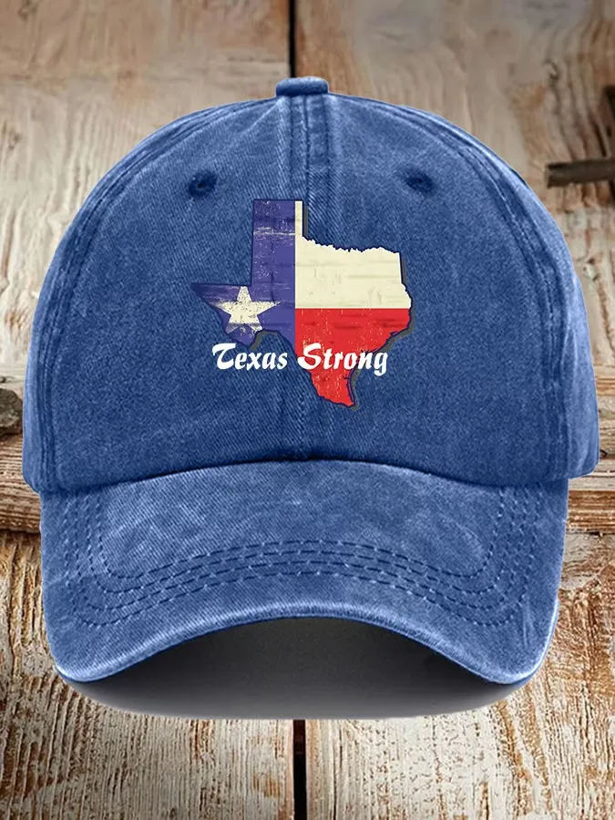 Retro Texas Strong Print Baseball Cap