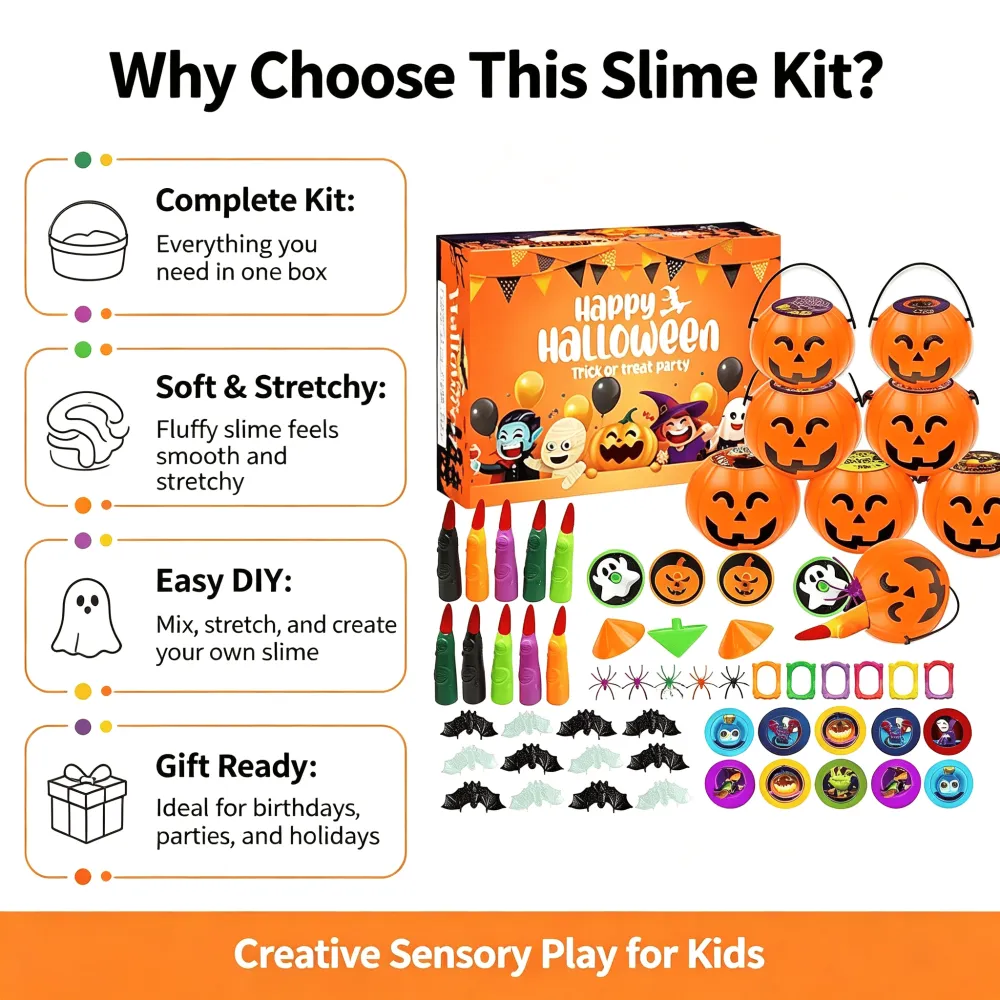 144 Pcs 24 Packs Prefilled Mini Pumpkin Buckets for Kids Halloween Party Favors Trick