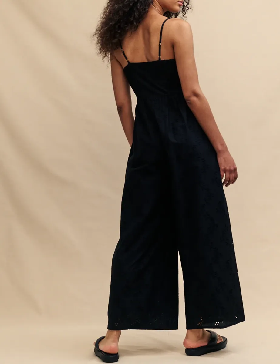 Black Sleeveless Wide Leg Jumpsuit