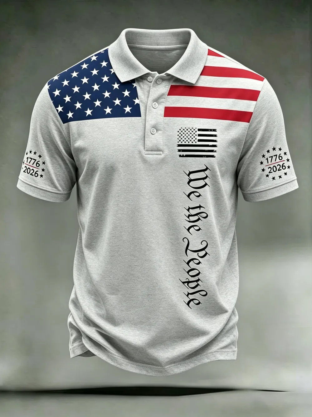 Men'S Casual 250Th Anniversary Celebration Of The Founding Of The United States Independence Day Personalized Printed Polo Shirt
