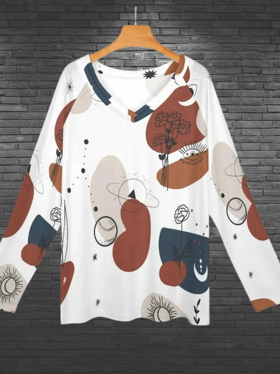 Abstract Print Long Sleeve T-Shirt