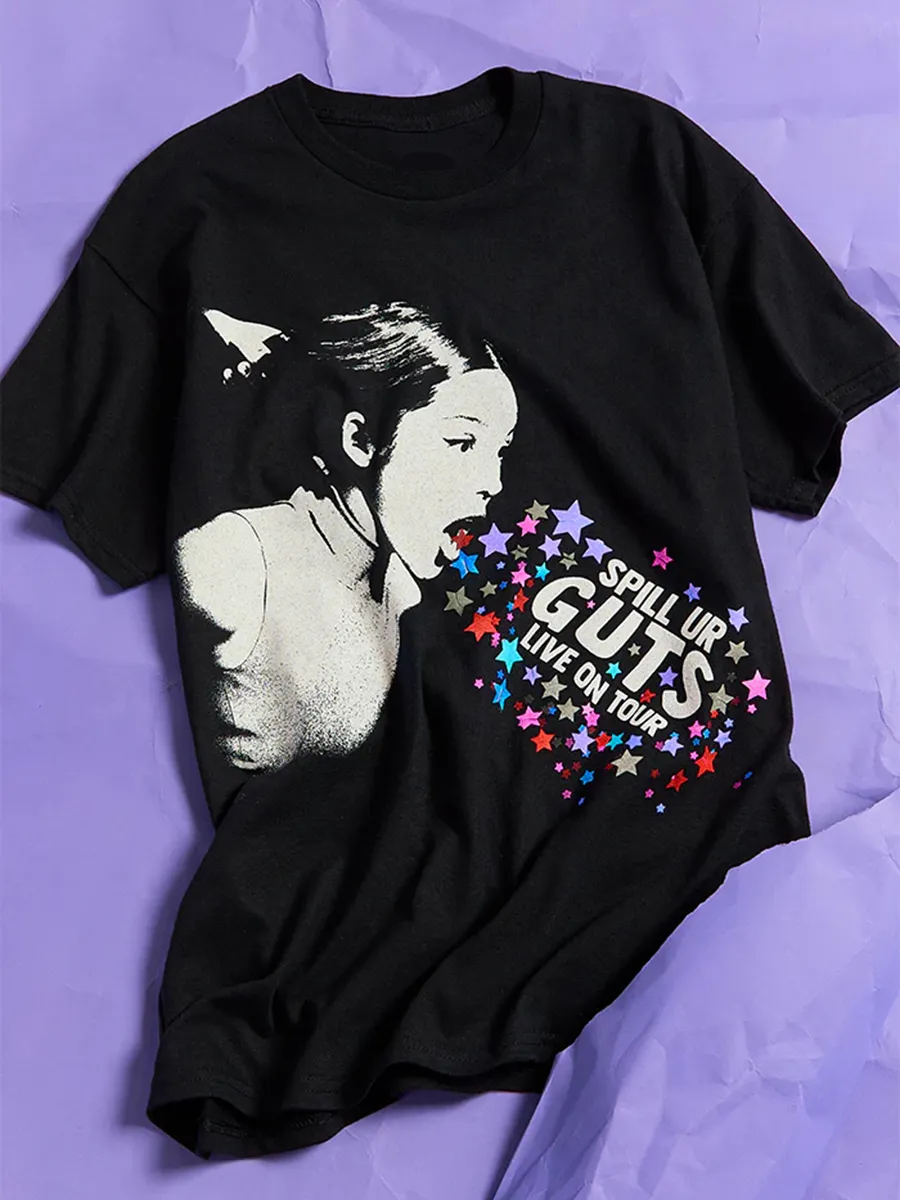Spill Your GUTS Live Dateback T-Shirt In Black
