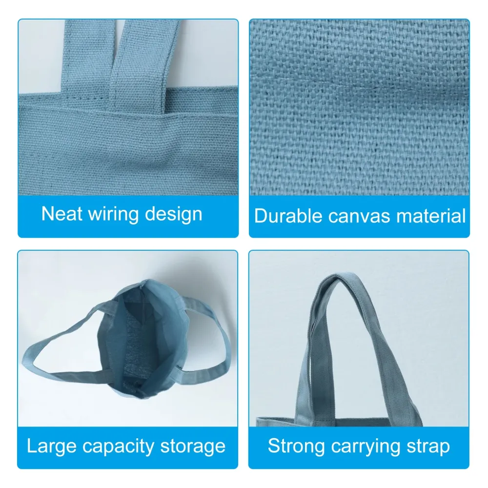 Solid Color Durable Canvas Shopping Bag