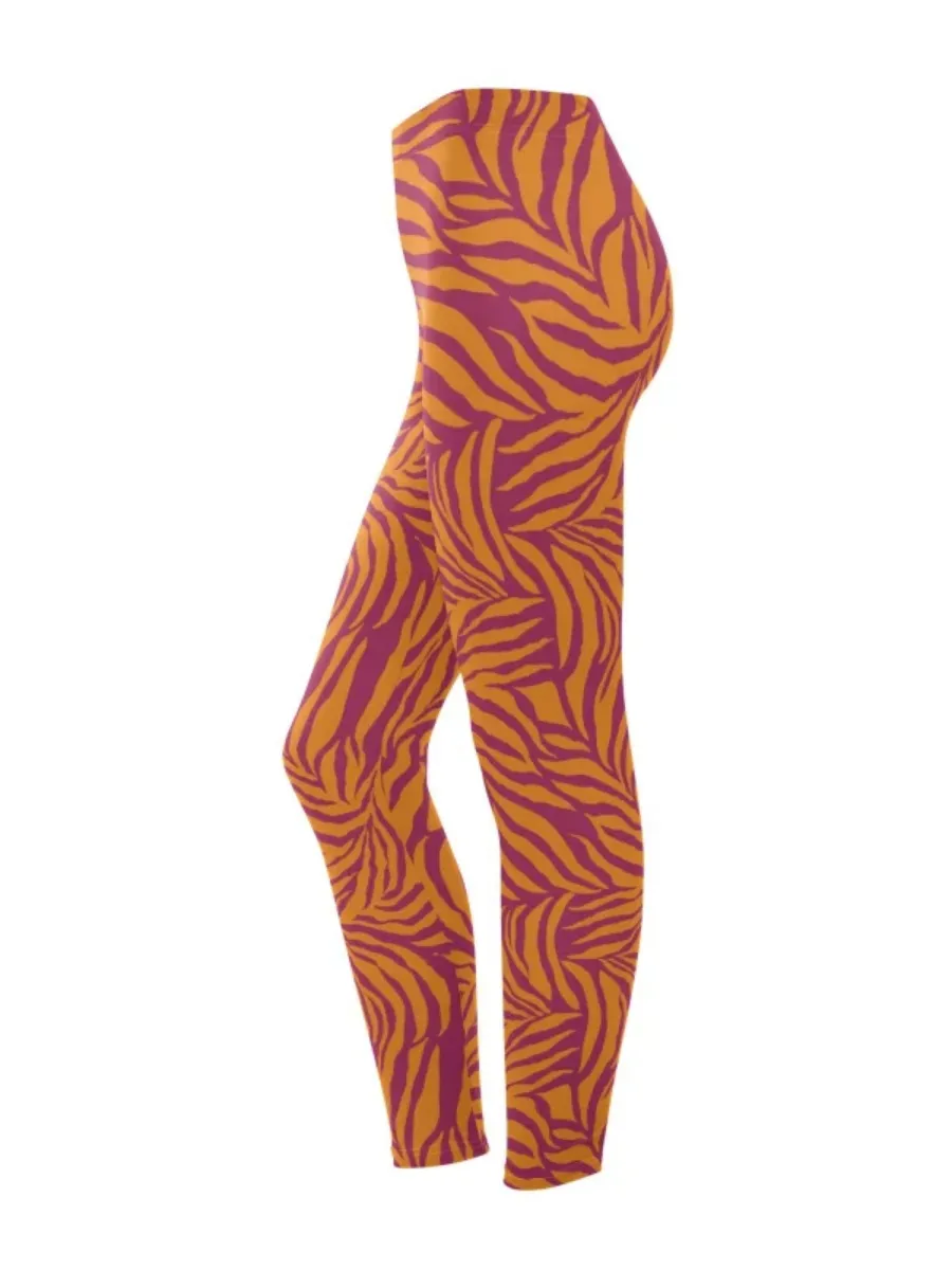 High-Waisted Zebra Leggings