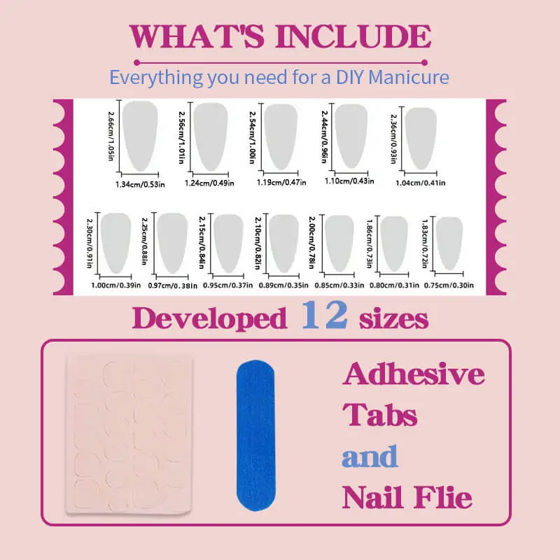 Nailhour 24Pcs Purple Glitter Cat Eye Medium Almond Press On Nails