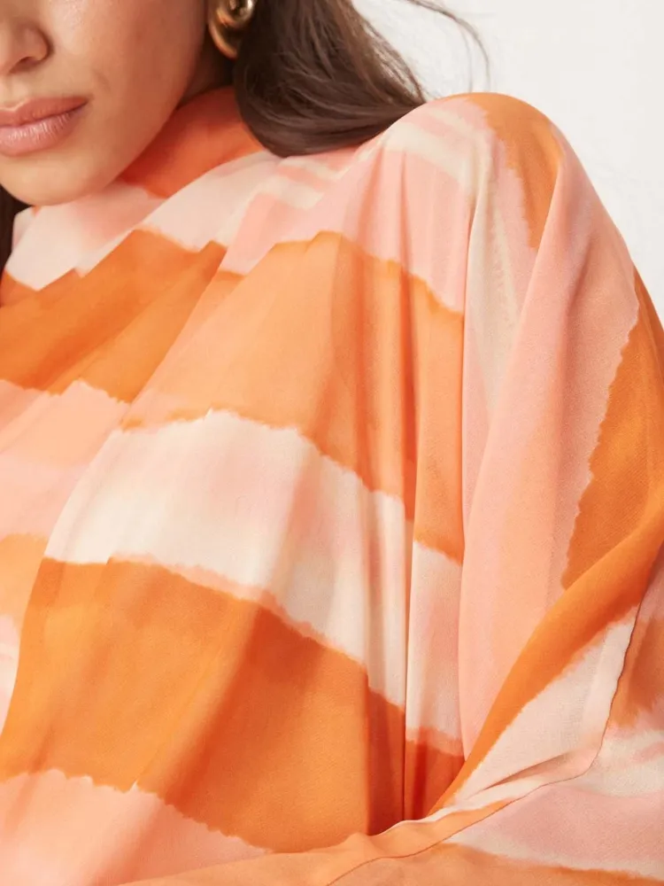 Stripe Design Turtleneck Dress