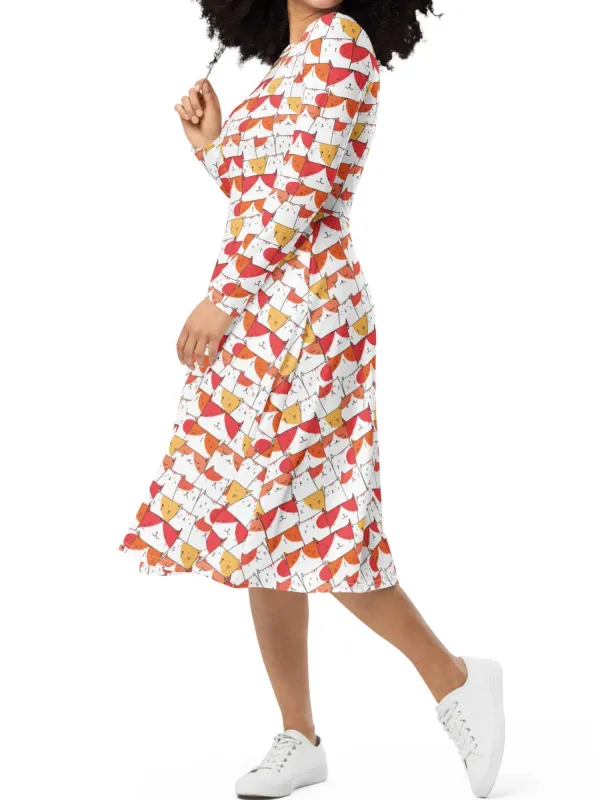 Cute Cat Print Dress