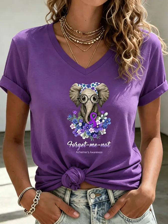 Women's Forget Me Not Alzheimer's Awareness T-Shirt