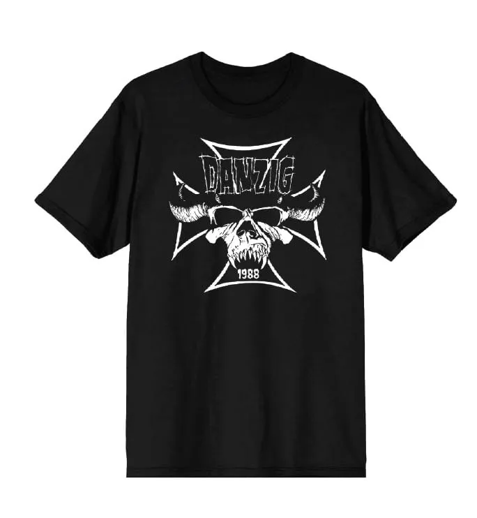 Men's Danzig Cross Printed Round Neck T-Shirt