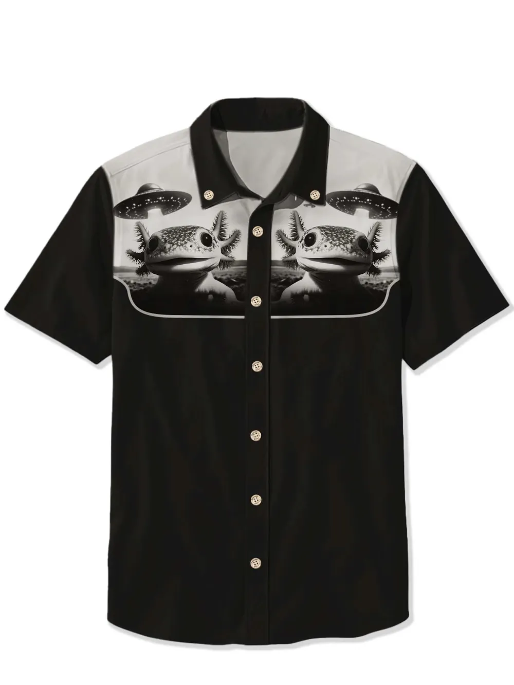 Axolotl And UFO - 100% Cotton Shirt