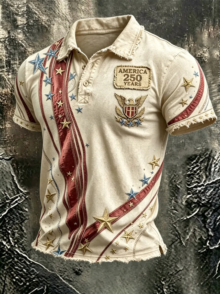 Men'S 250Th Anniversary Printed Casual T-Shirt